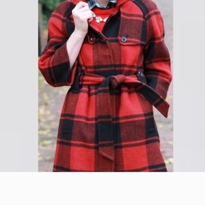 GAP Buffalo Plaid Pea Coat Sz SM Preppy Academia British Style